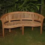 Anderson Teak - Curve 3 Seater Bench Extra Thick Wood - Image 4