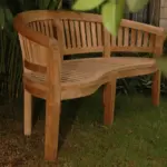 Anderson Teak - Curve 3 Seater Bench Extra Thick Wood - Image 6