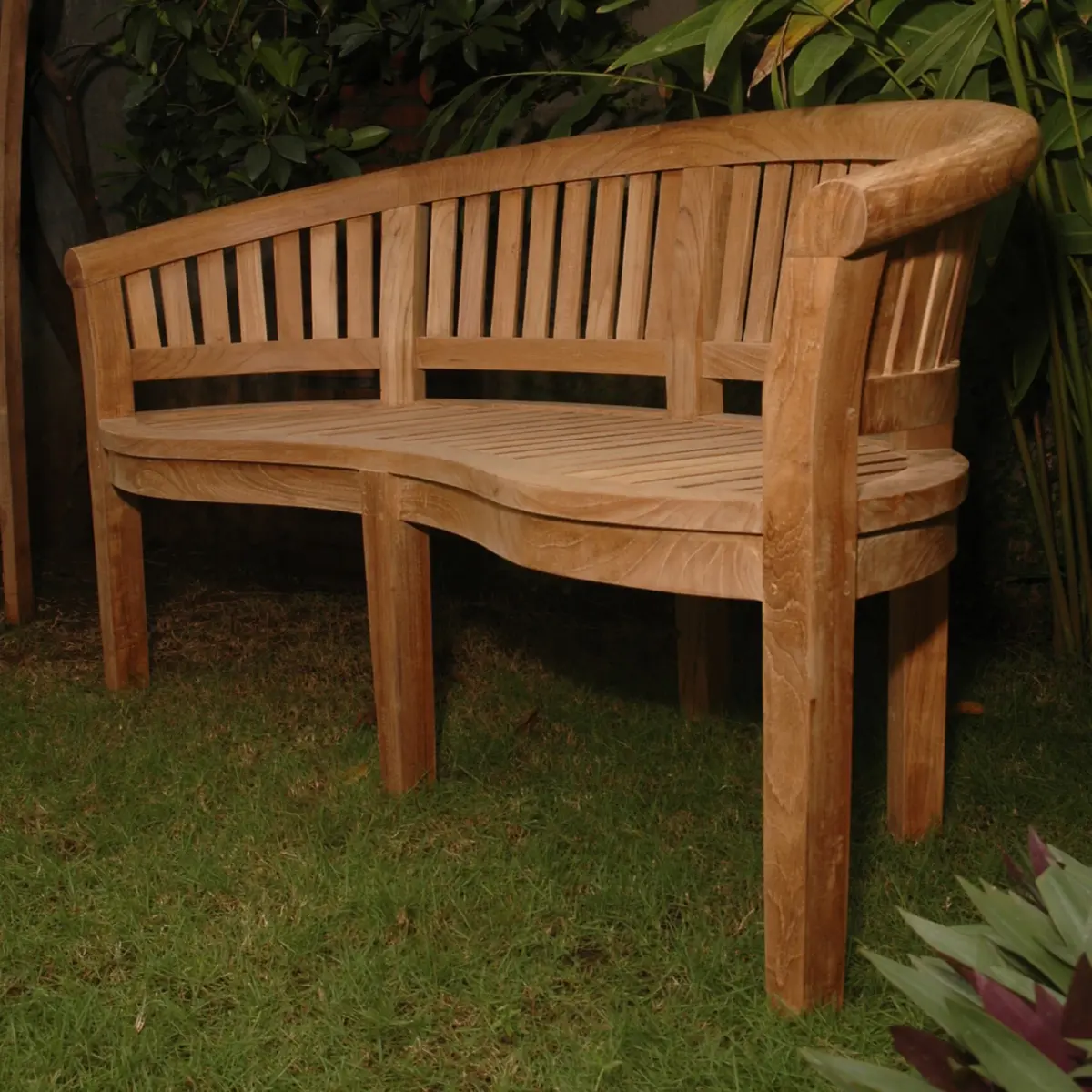 Anderson Teak - Curve 3 Seater Bench Extra Thick Wood - Image 7