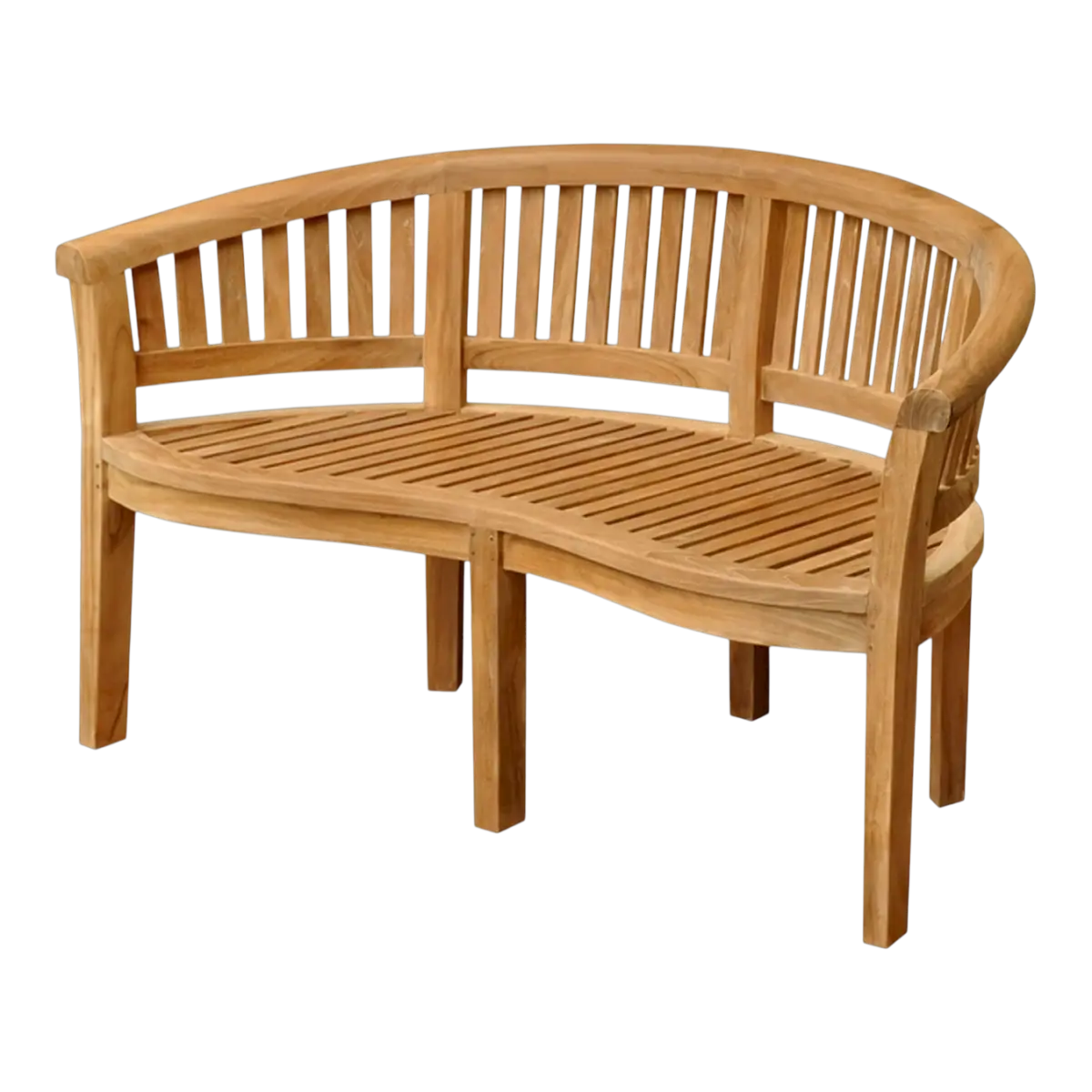 Anderson Teak - Curve 3 Seater Bench Extra Thick Wood - Image 1