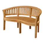 Anderson Teak - Curve 3 Seater Bench Extra Thick Wood