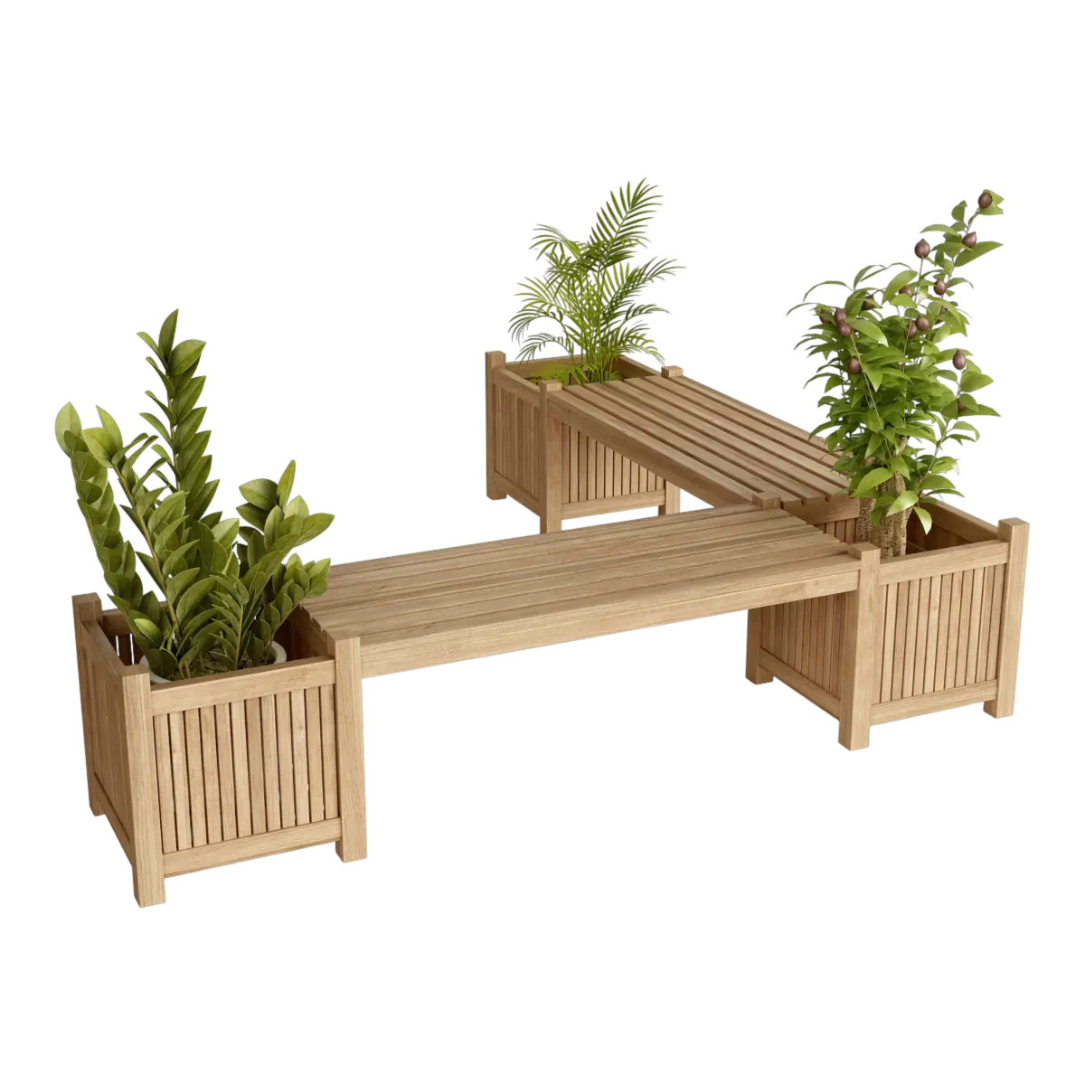Anderson Teak - Planter Bench (2 bench + 3 planter box) - Image 1