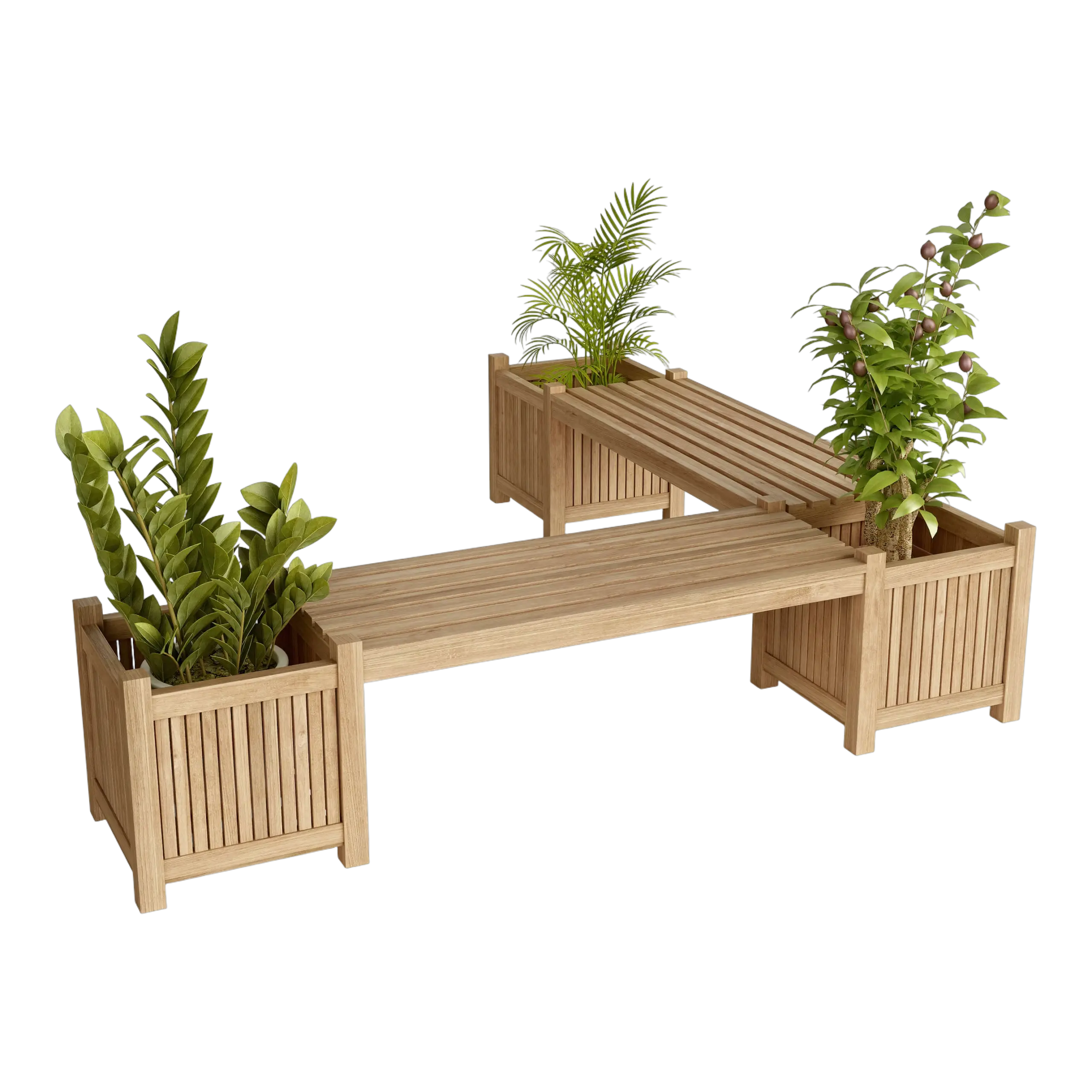 BH-7121PL.03 Anderson Teak - Planter Bench (2 bench + 3 planter box) - Image 1