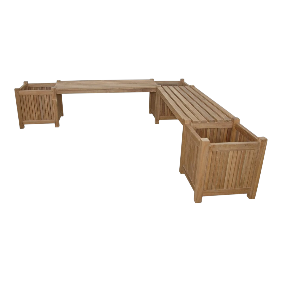 BH-7121PL_1 Anderson Teak - Planter Bench (2 bench + 3 planter box) - Image 4