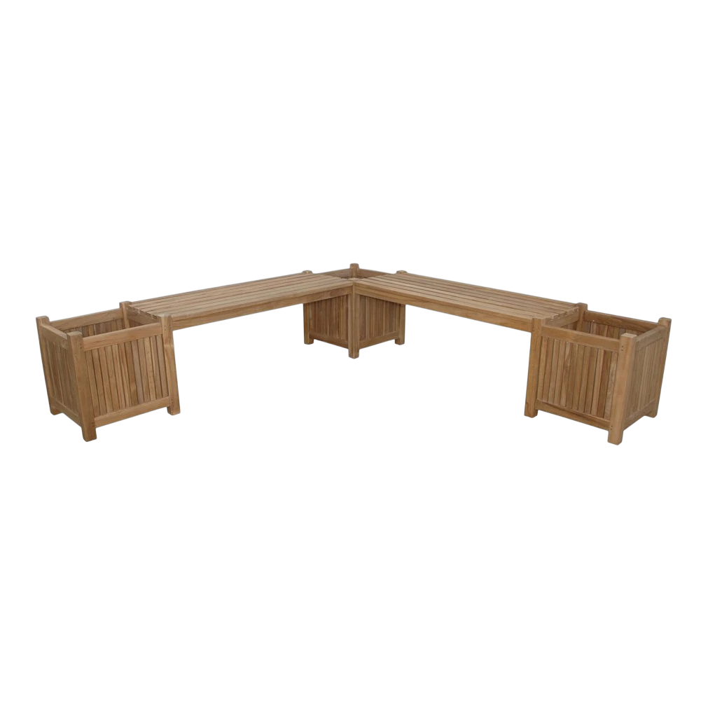 BH-7121PL_2 Anderson Teak - Planter Bench (2 bench + 3 planter box) - Image 5