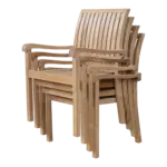 Anderson Teak - Aspen Stackable Armchair (Fully Built & 4 pcs in a box) - Image 4