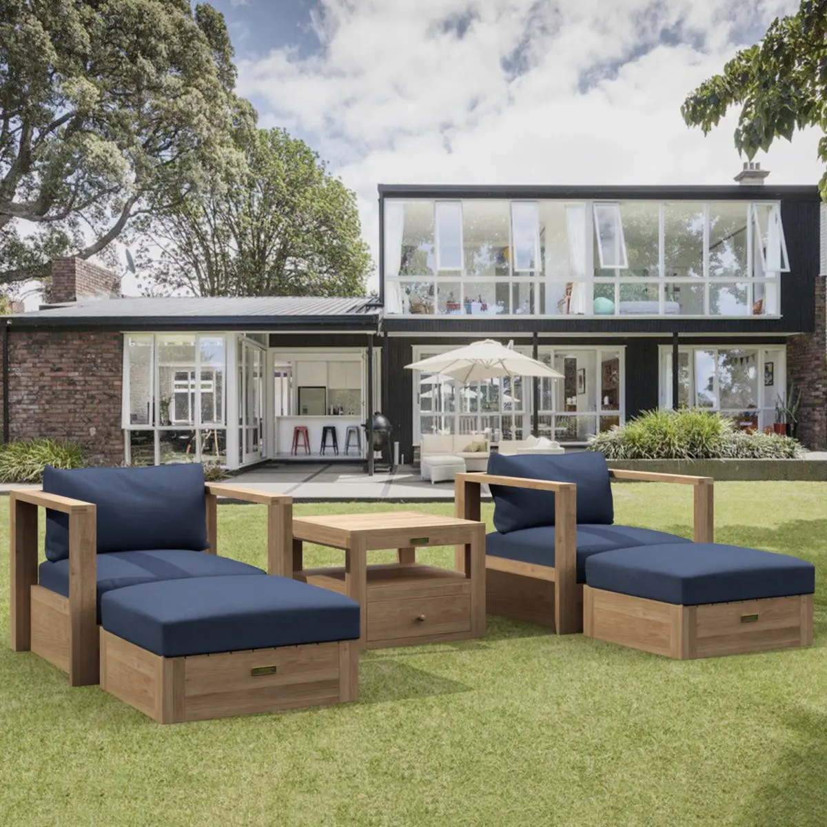 Anderson Teak - Copacabana 5 pieces Modular Deep Seating Set - Image 1