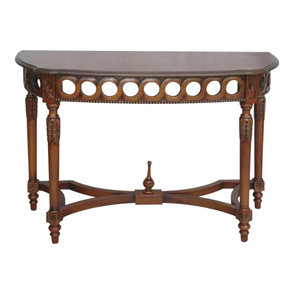 Anderson Teak - Neoclassical Demilune Console