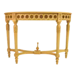 Anderson Teak - Neoclassical Demilune Console w/ Crackle Finish Table Top