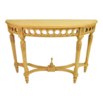 Anderson Teak - Neoclassical Demilune Console w/ Crackle Finish Table Top - Image 2