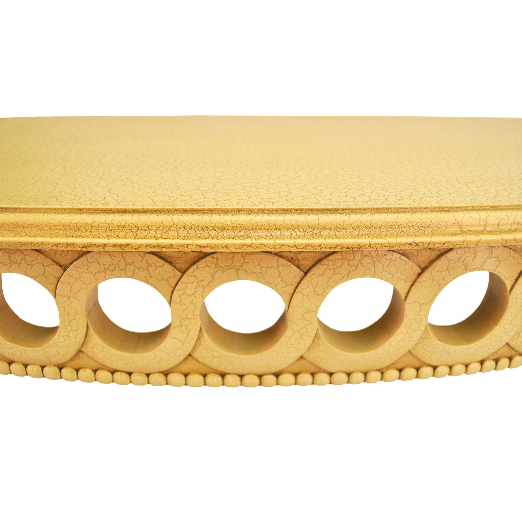 HT-101C.3 Anderson Teak - Neoclassical Demilune Console w/ Crackle Finish Table Top - Image 3