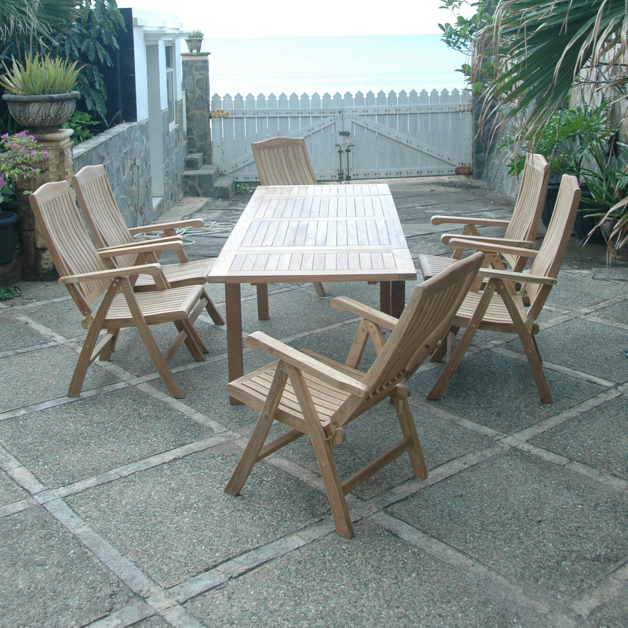 SET-01.3-1 Anderson Teak - Bahama Katana 7-Pieces Dining Set - Image 5