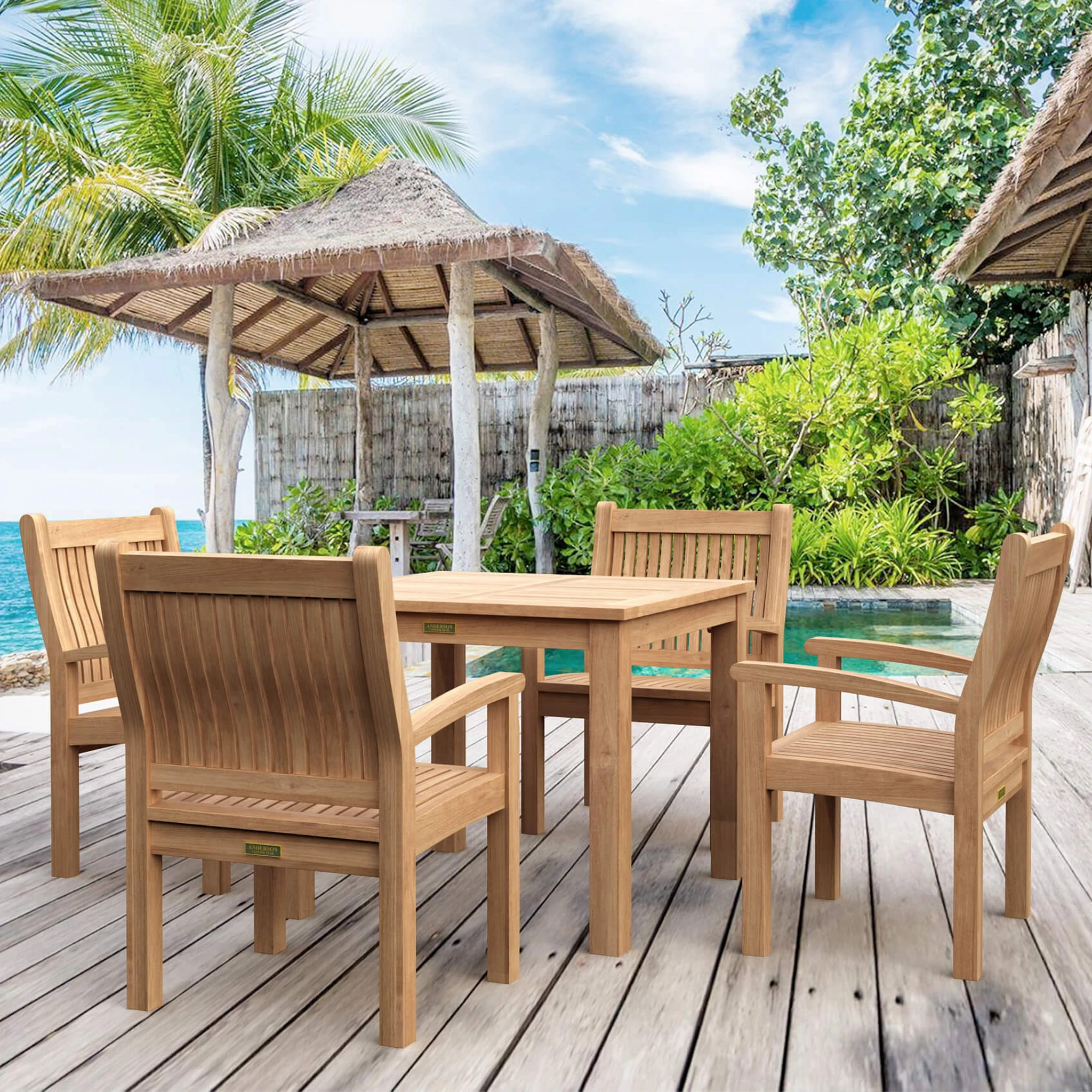 SET-02_panoramic.1 Anderson Teak - Bahama Sahara 5-Pieces Bistro Table - Image 1