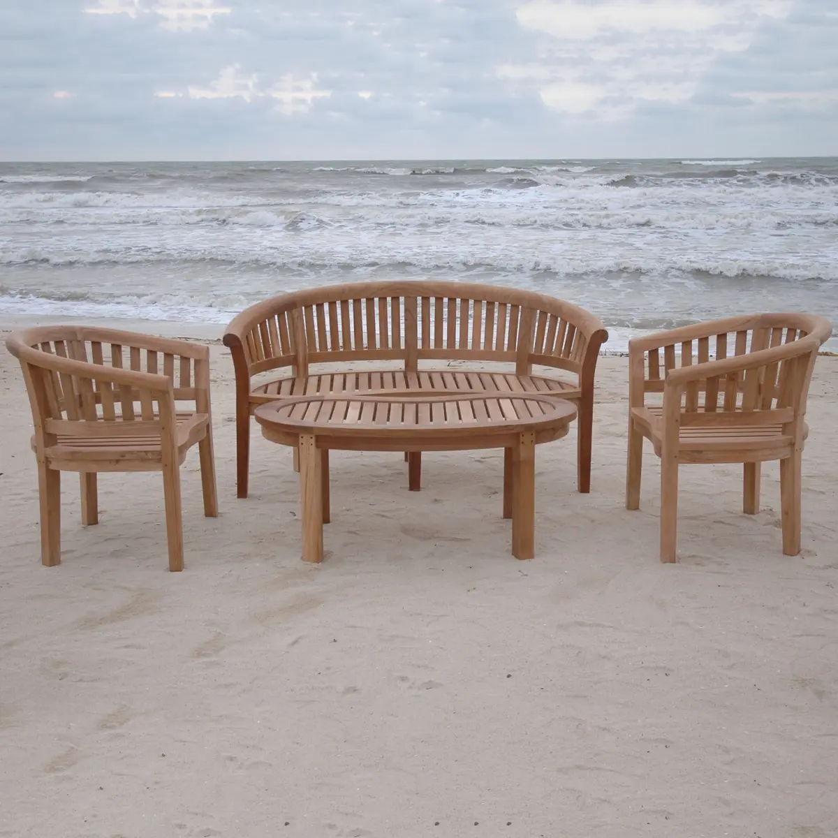Anderson Teak - Curve 4-Pieces Conversation Set - Image 2