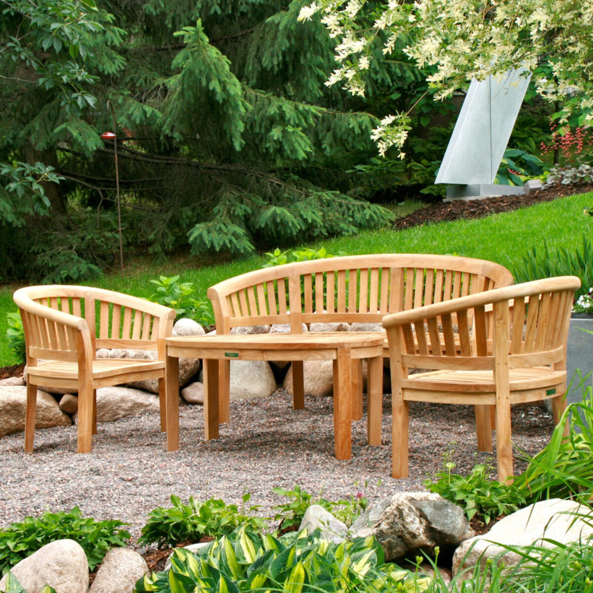Anderson Teak - Curve 4-Pieces Conversation Set - Image 1