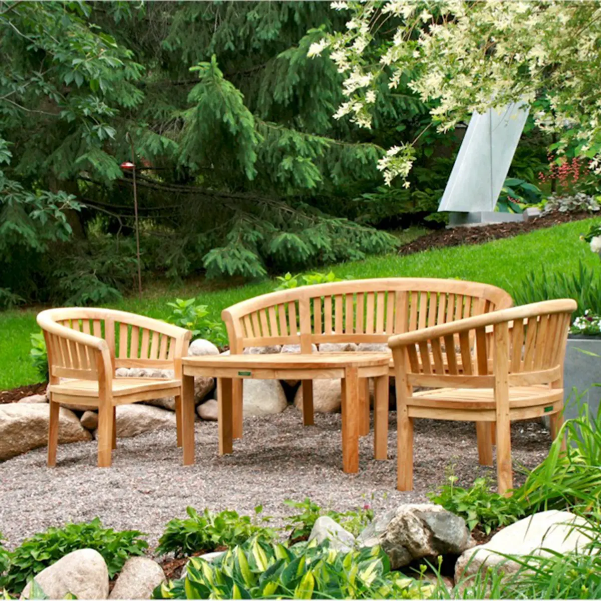 Anderson Teak - Curve 4-Pieces Conversation Set - Image 3