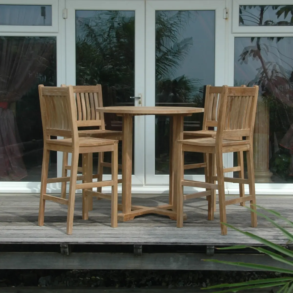 Anderson Teak - Bahama Avalon 5-Pieces Round Bar Set - Image 1