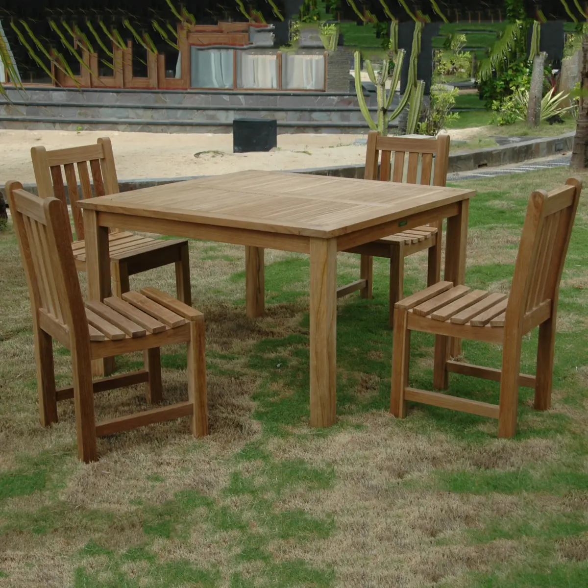 Anderson Teak - Windsor Classic Side Chair 5-Pieces Dining Table Set - Image 1