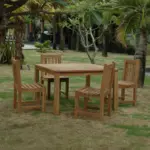 Anderson Teak - Windsor Classic Side Chair 5-Pieces Dining Table Set - Image 2