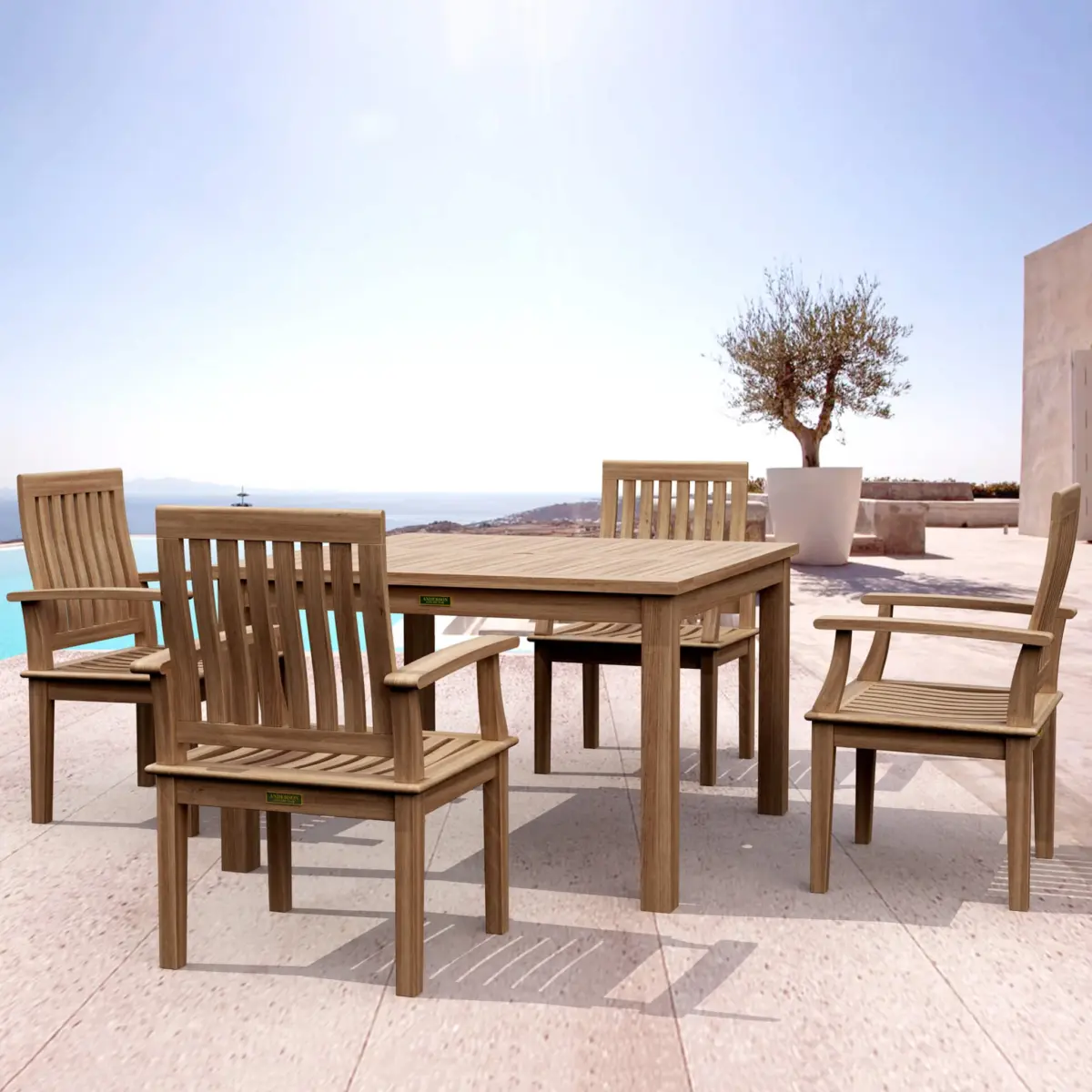 Anderson Teak - Windsor Brianna 5-Pieces Dining Table Set - Image 2