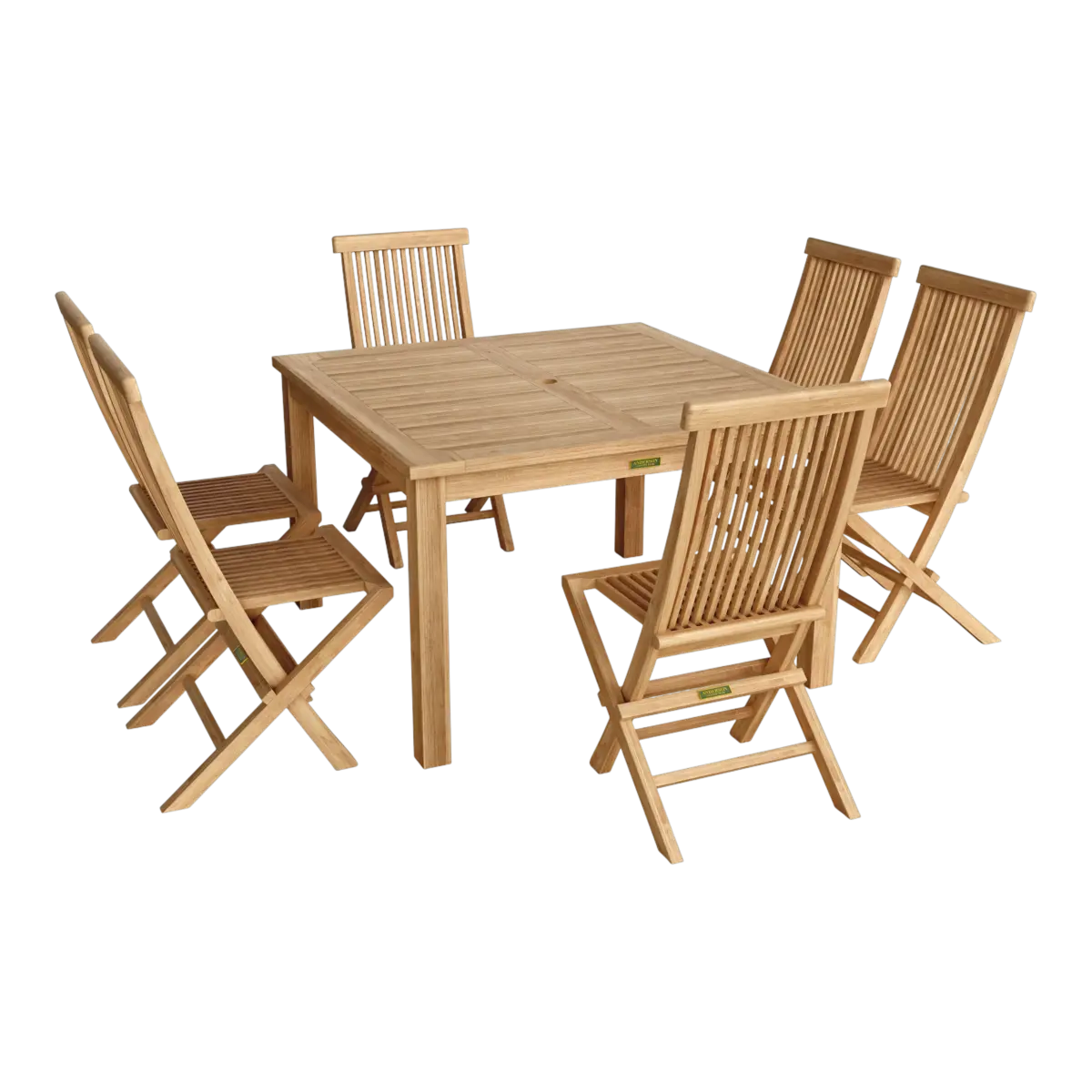 Anderson Teak - Windsor Classic Chair 7-Pieces Folding Dining Set - Image 2