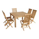 Anderson Teak - Windsor Classic Chair 7-Pieces Folding Dining Set - Image 2