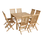 Anderson Teak - Windsor Classic Chair 9-Pieces Folding Dining Set - Image 3