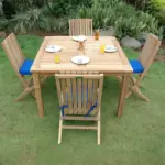 Anderson Teak - Windsor Comfort Chair 5-Pieces Folding Dining Set - Image 2