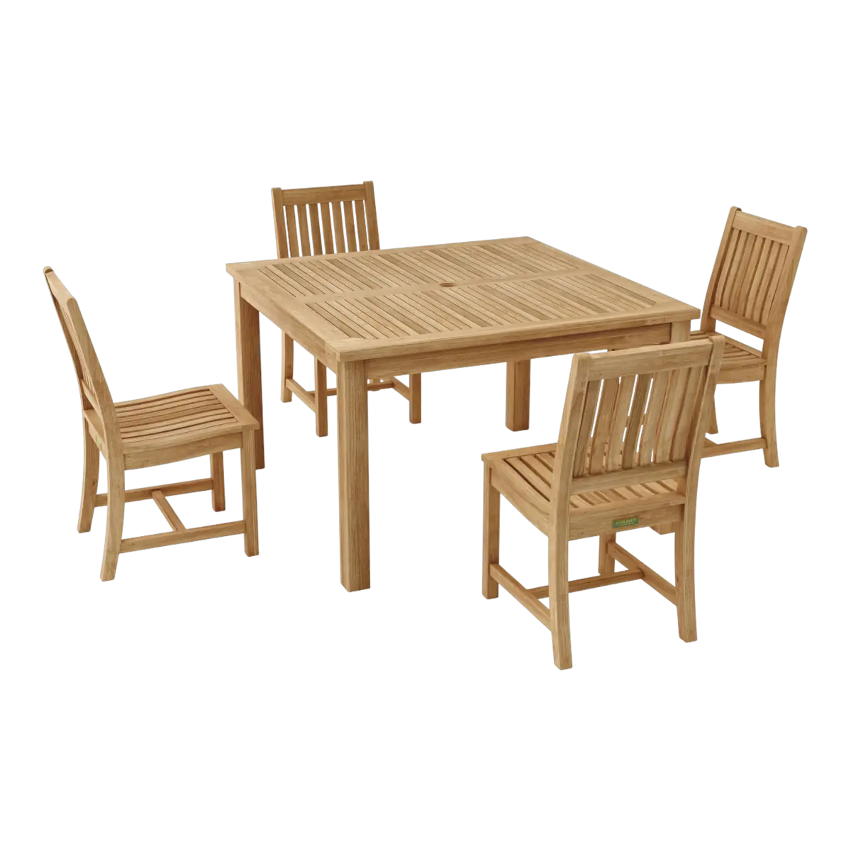 Anderson Teak - Windsor Rialto Side Chair 5-Pieces Dining Table Set - Image 2