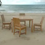 Anderson Teak - Windsor Rialto Side Chair 5-Pieces Dining Table Set - Image 3