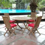 Anderson Teak - Classic Bahama 5-Pieces Folding Dining Set - Image 3