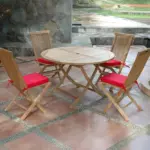 Anderson Teak - Classic Bahama 5-Pieces Folding Dining Set - Image 4