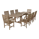 Anderson Teak - Bahama Wilshire Armchair 9-Pieces Extension Dining Set