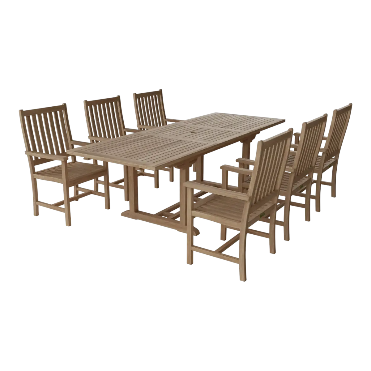 Anderson Teak - Bahama Wilshire Armchair 7-Pieces Extension Dining Set - Image 2