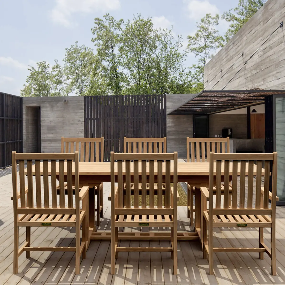 Anderson Teak - Bahama Wilshire Armchair 7-Pieces Extension Dining Set - Image 1