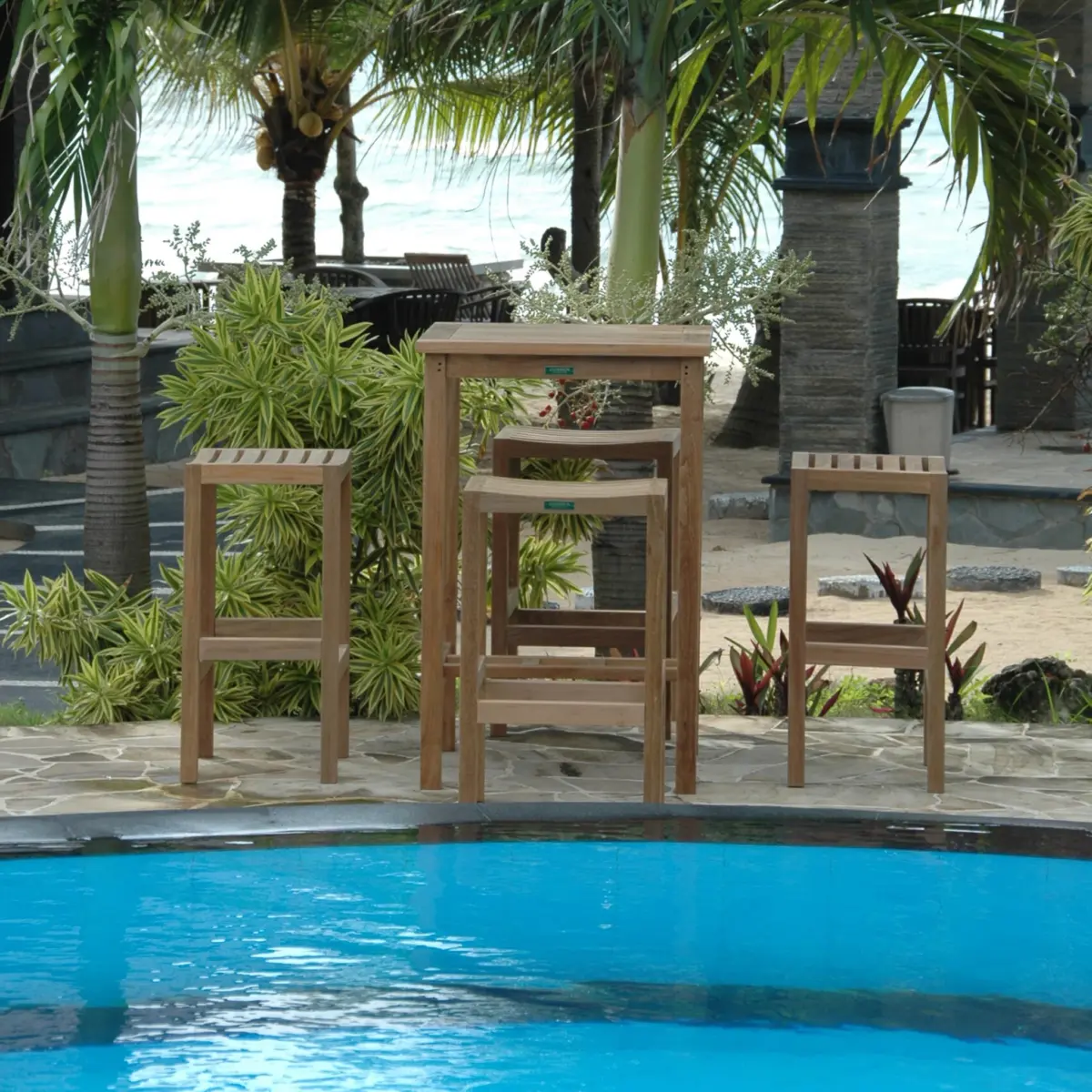 Anderson Teak - Bahama Montego 5-Pieces Square Bar Set - Image 2