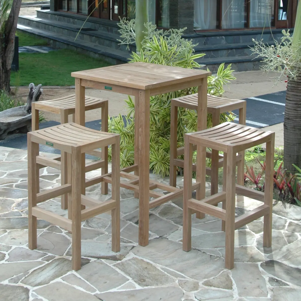 Anderson Teak - Bahama Montego 5-Pieces Square Bar Set - Image 1