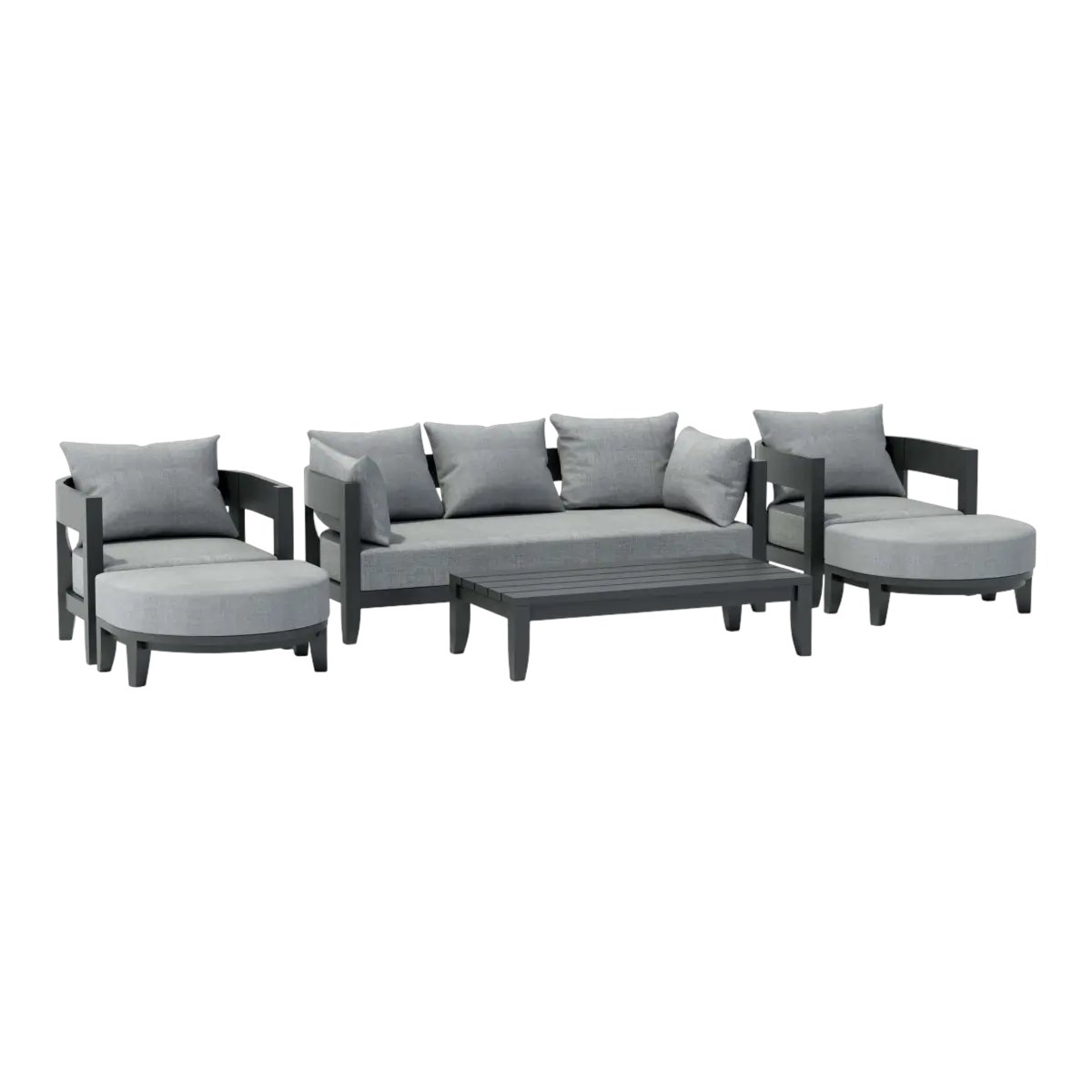 Anderson Teak - SET-171 6-pc Coronado Aluminum Deep Seating Set - Image 3