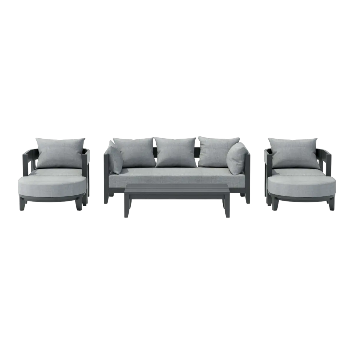 Anderson Teak - SET-171 6-pc Coronado Aluminum Deep Seating Set - Image 2