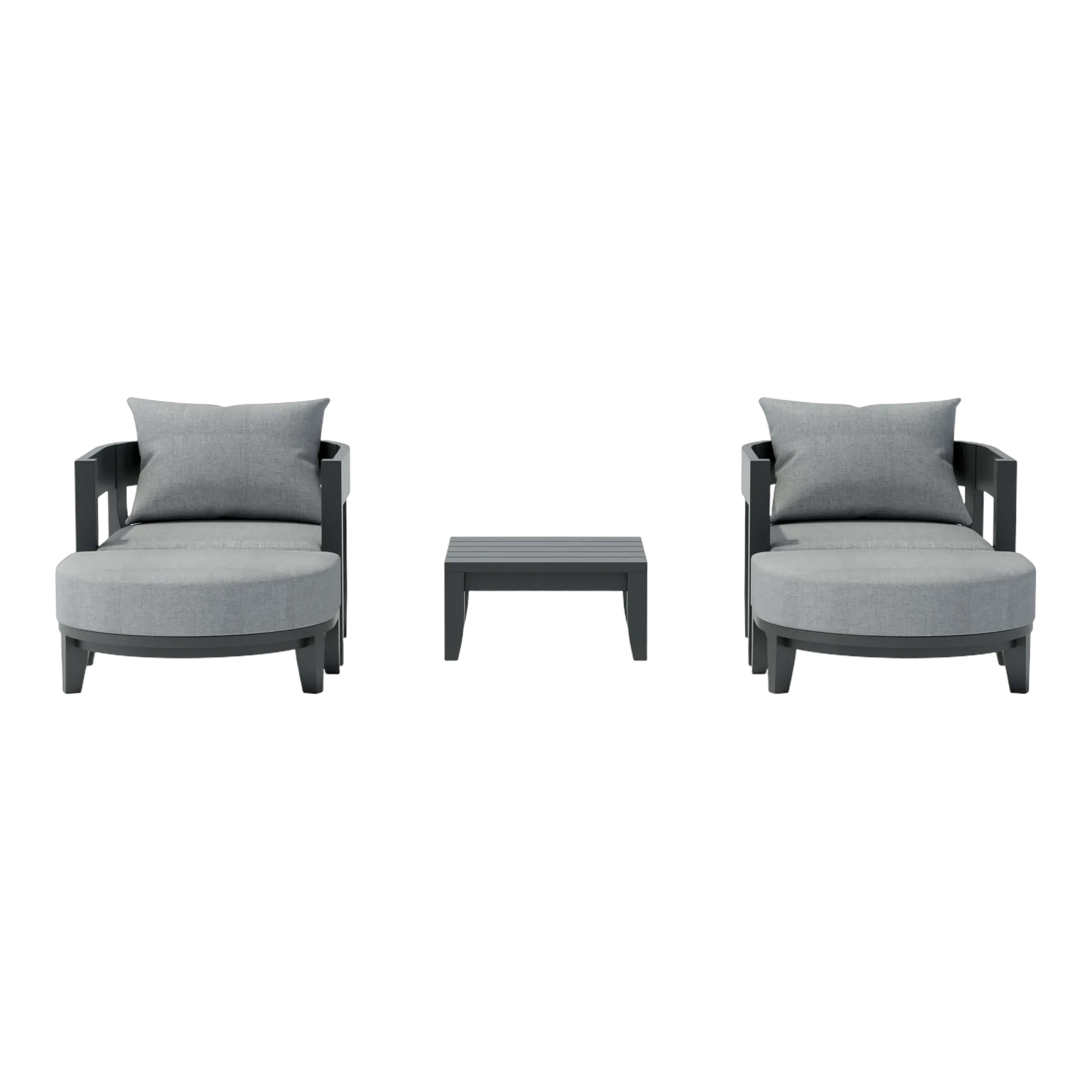 SET-172-AL_white-studio.02 Anderson Teak - SET-172 5-pc Coronado Aluminum Deep Seating Set - Image 2