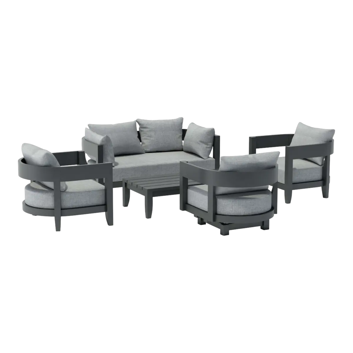 Anderson Teak - SET-173 5-pc Coronado Aluminum Deep Seating Set - Image 2