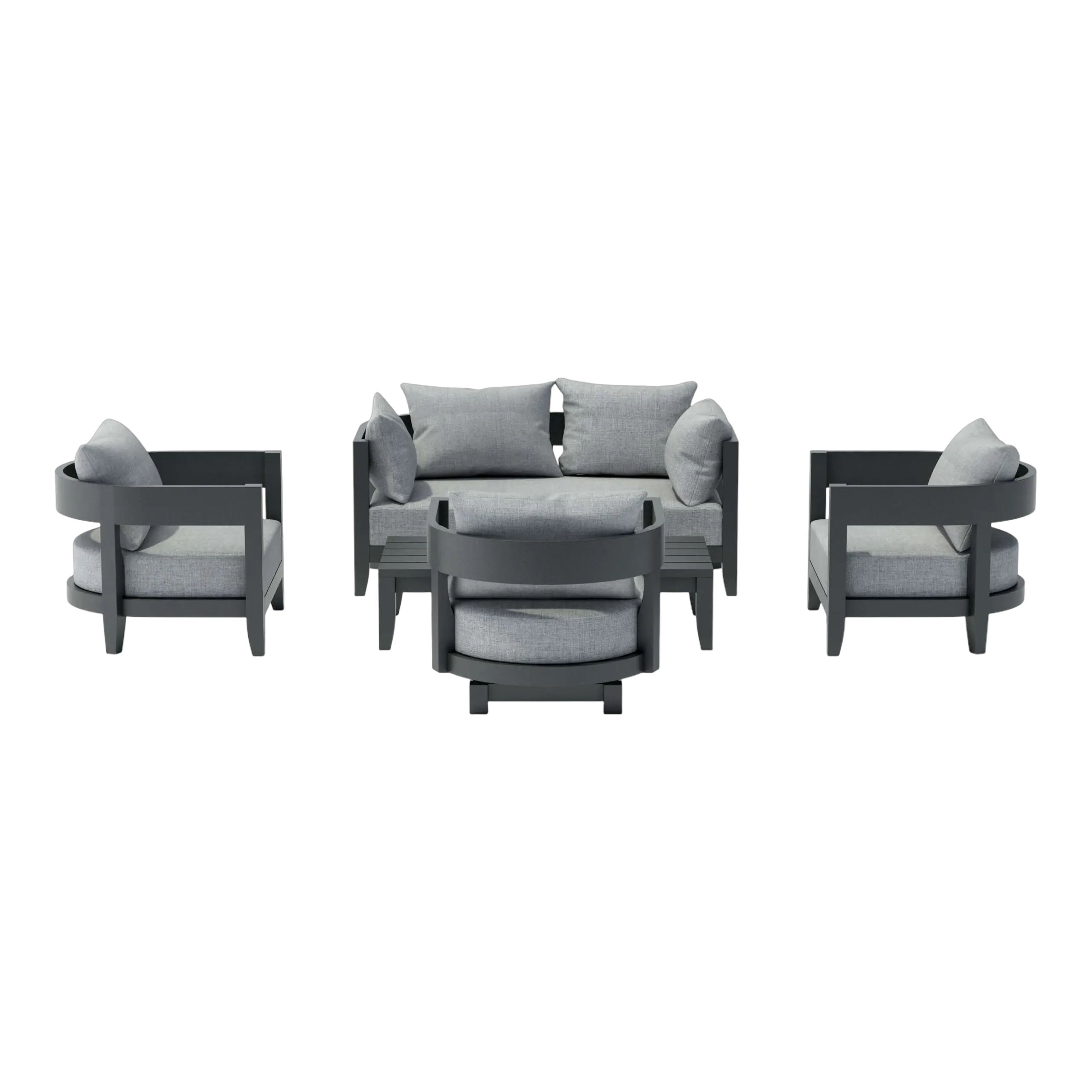 SET-173-AL_white-studio.02 Anderson Teak - SET-173 5-pc Coronado Aluminum Deep Seating Set - Image 3