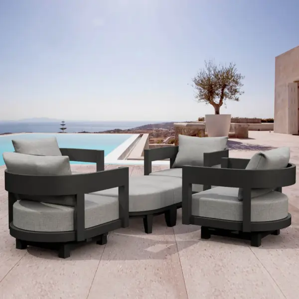 Anderson Teak - SET-174 6-pc Coronado Aluminum Deep Seating Set