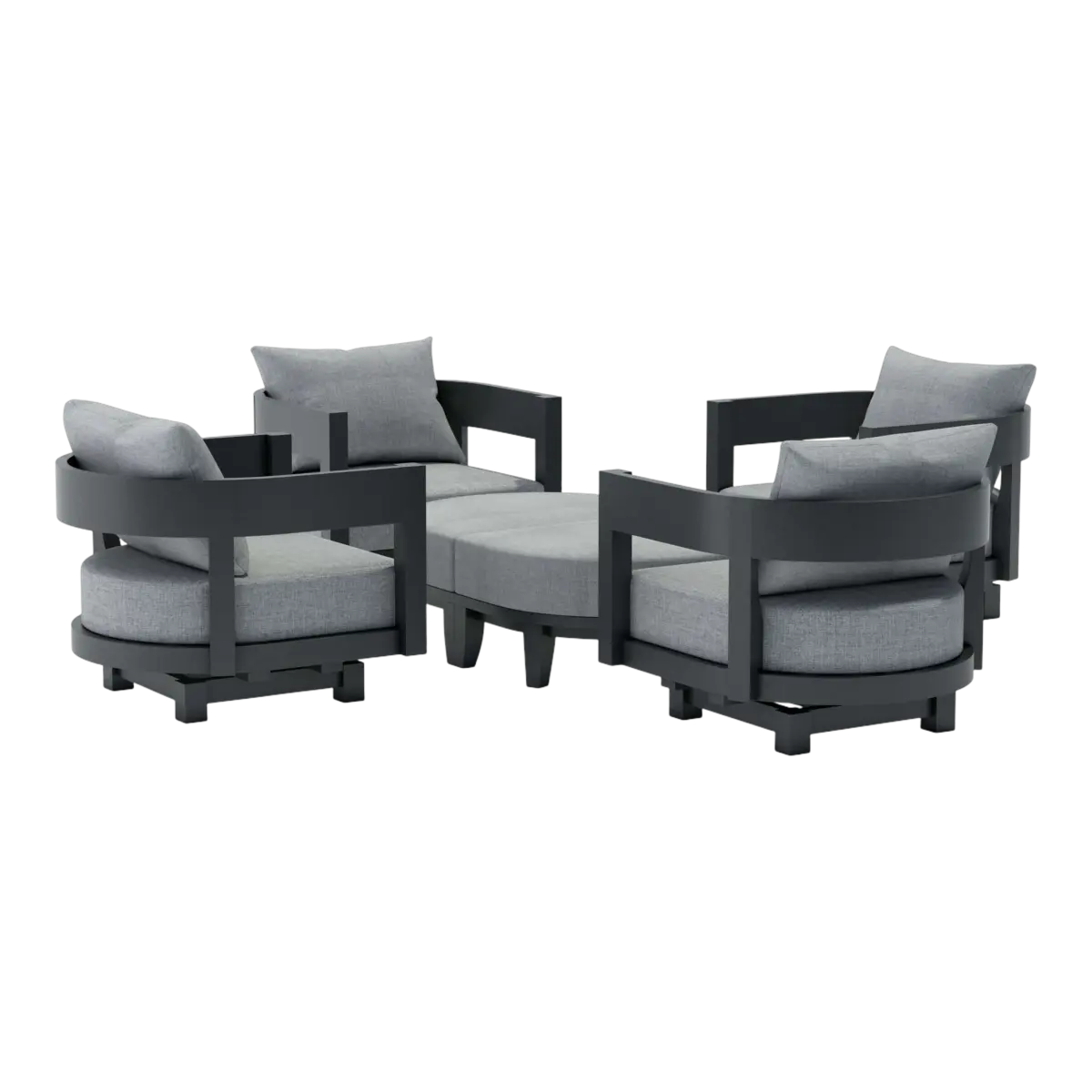 Anderson Teak - SET-174 6-pc Coronado Aluminum Deep Seating Set - Image 2