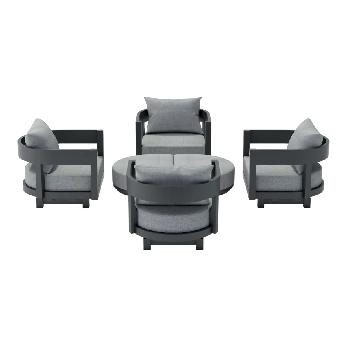 Anderson Teak - SET-174 6-pc Coronado Aluminum Deep Seating Set - Image 3