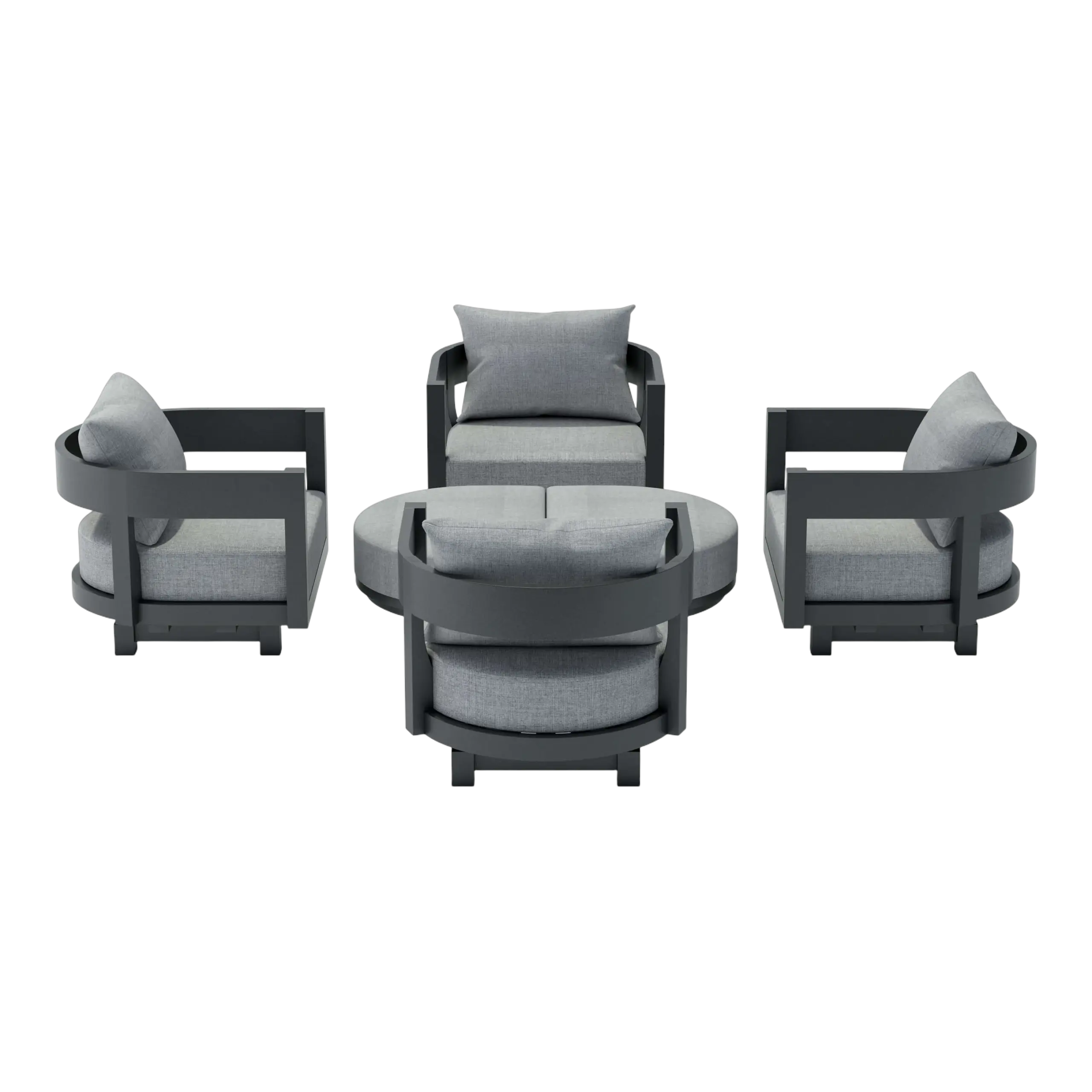 SET-174-AL_white-studio.02 Anderson Teak - SET-174 6-pc Coronado Aluminum Deep Seating Set - Image 3