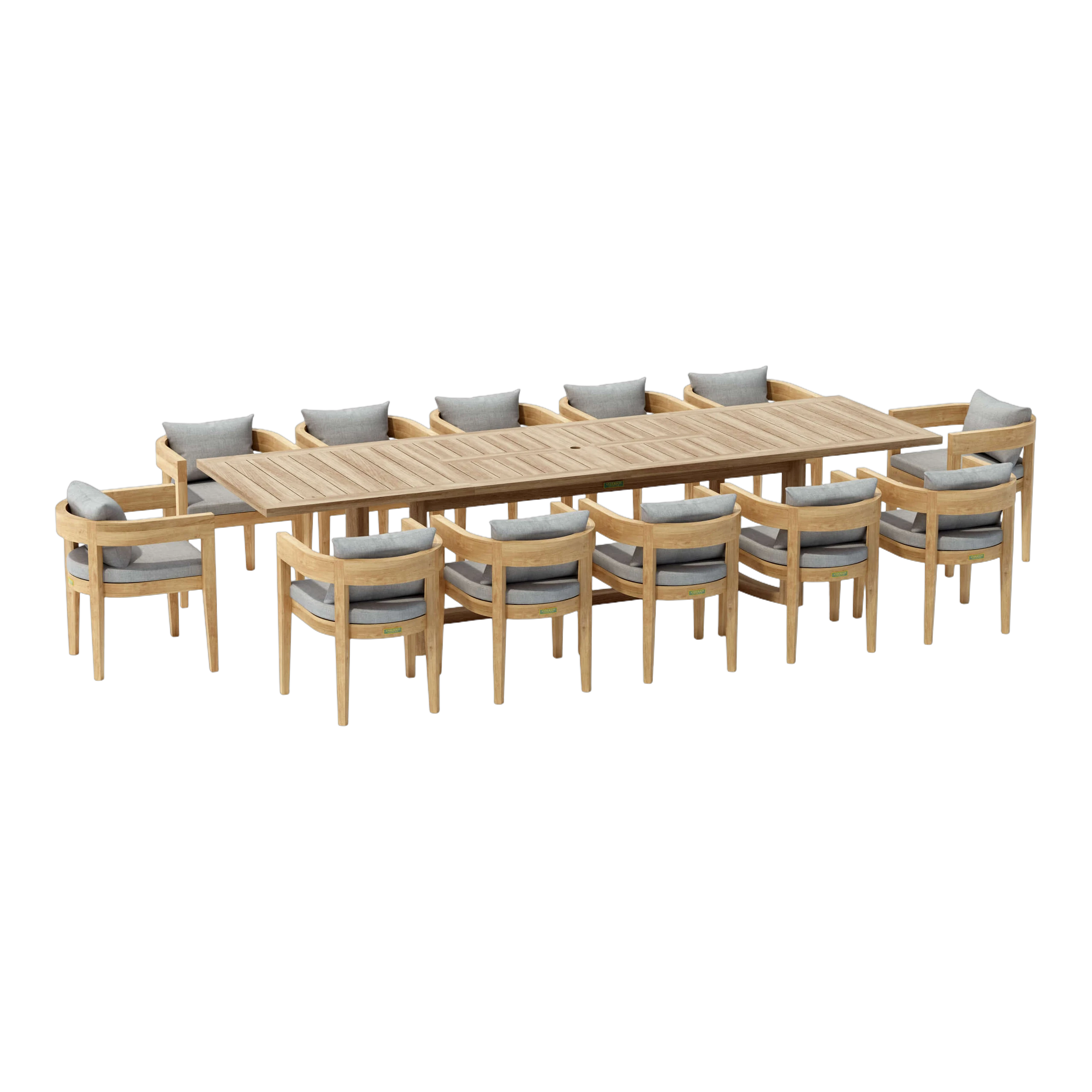 SET-175_white-studio.01 Anderson Teak - SET-175 13-pc Coronado Extension Dining Table Set - Image 2