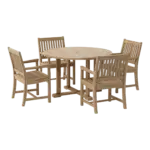 Anderson Teak - Tosca Rialto Armchair 5-Pieces Dining Set - Image 2