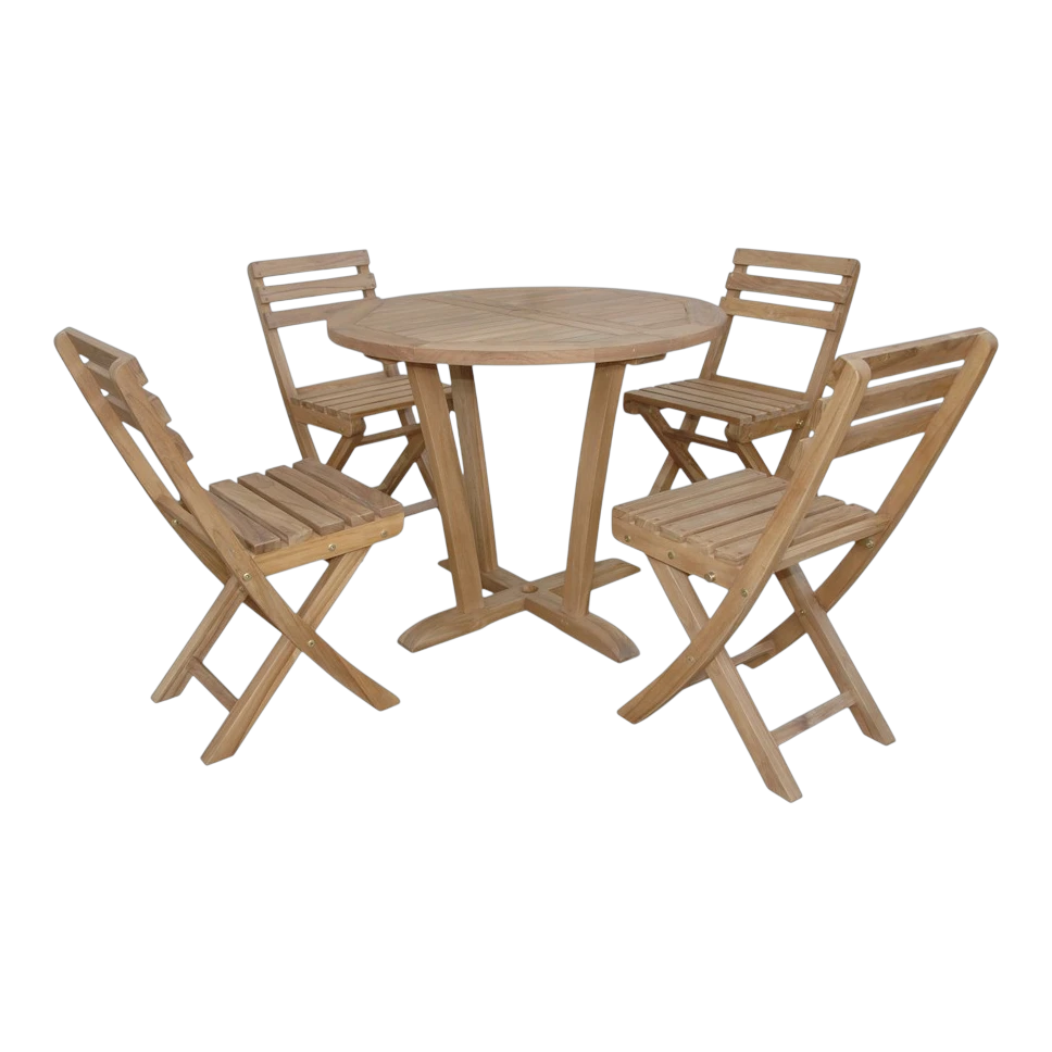 SET-227_1 Anderson Teak - Descanso Alabama 5-Pieces Bistro Set - Image 1
