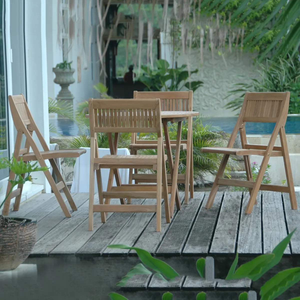 Anderson Teak - Windsor 5-pieces Round Bistro Set - Image 2